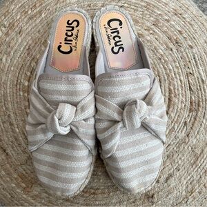 Circus by Sam Edelman Luciana Tan Stripe Slip On Mule Flats Shoes - Size 8.5
